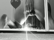 Amateur self fisting in mirror