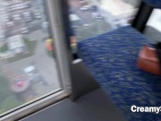 Едва успела проглотить горячую сперму! Рискованный публичный секс на колесе обозрения 10/16