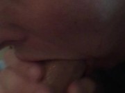 Throat full of cum for this young lil slut • Yummy throatpie tastes so good !