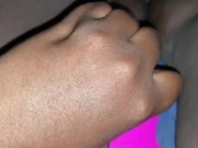 Ebony BBW solo with a small vibrator
