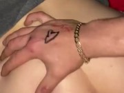 Horny blonde takes big cock POV