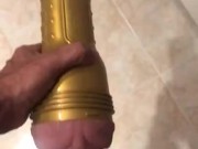 Stepbrother masturbation with super tight and wet Fleshlight Stamina. Reydebastos 