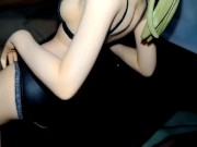 黒ビキニの金髪ツインテール美少女フィギュアぶっかけ顔射オナニー【キモオタク男の喘ぎ声あり】 - Screenshot 2 of 16 - Cum