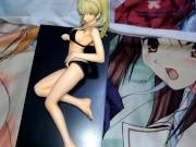 黒ビキニの金髪ツインテール美少女フィギュアぶっかけ顔射オナニー【キモオタク男の喘ぎ声あり】
