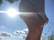  in the Park a girl without panties. UP SKIRT. CLOSE UP 6/16