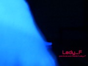 Mistress show beautiful feet in white socks in neon light, foot worship POV 15/16