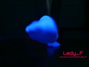 Mistress show beautiful feet in white socks in neon light, foot worship POV 2/16