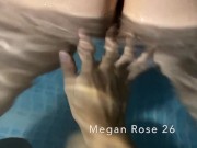 Lesbian couple playing in the pool on vacation 13/16