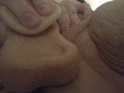 Stretching all my holes. Double penetration. Close up. 9/16