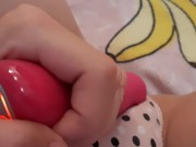 Tight pussy masturbate to lesbian porn REAL ORGASM 7/16