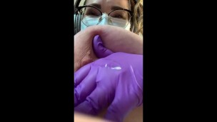 Huge Tit Nurse Manually Expresses Dripping Milk
