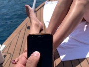 HOT BRUNETTE IN A BIKINI GETS AN ORGASM ON YACHT WHITH LOVENSE CONTROL (VIBRATOR IN PUSSY) 4/16