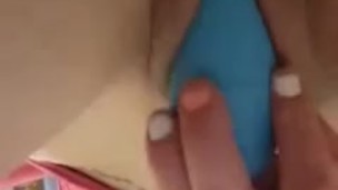 Solo teen playing with toys