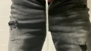 Thick Stream, Chubbing Cock - View from the Toilet Bowl