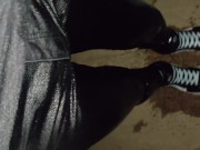 Pissing Skinny Jeans and Brand New Vans Sk8 Sneakers 5/16