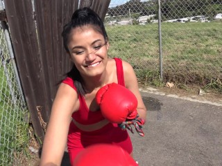 Don’t Mess With Viva Athena. She will knock you out. Female Boxing POV