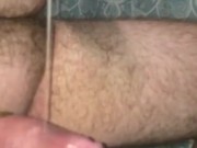Pouring my own cum on my cock as lube (frozen loads thawed)