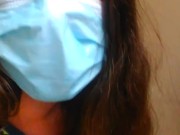 old vid PUBLIC RESTROOM PEE Bad Words Face Mask Pandemic Quarantine Covid COVID-19 Sarcastic Doom 13/16