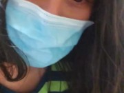 old vid PUBLIC RESTROOM PEE Bad Words Face Mask Pandemic Quarantine Covid COVID-19 Sarcastic Doom 15/16