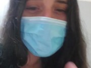 old vid PUBLIC RESTROOM PEE Bad Words Face Mask Pandemic Quarantine Covid COVID-19 Sarcastic Doom 16/16