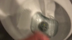 getting my DICK Hard at the PUBLIC URINAL