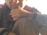 Waiting for the end of working hours.