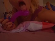 Playing with my dildo 