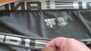 Cumshot on Dirty Boxer Briefs 