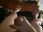 Hard dick stroking, dirty talk, and moaning till I cum on my self 