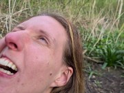 Horny Cock-Sucking Slut Fingered in Public Park Before She Sucks Dick 16/16