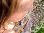 Horny Cock-Sucking Slut Fingered in Public Park Before She Sucks Dick 6/16