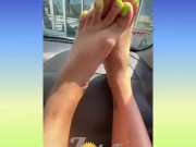 ZolaFoxxx plays with Toes outside medicinal clinic 11/16