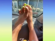 ZolaFoxxx plays with Toes outside medicinal clinic 12/16