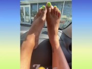 ZolaFoxxx plays with Toes outside medicinal clinic 15/16