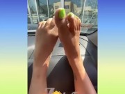 ZolaFoxxx plays with Toes outside medicinal clinic 2/16