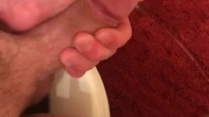 Jacking off in the bathroom