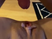 Daddy Cums in my Tight Pussy!! Close up Pussy Creampied 
