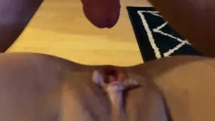 Daddy Cums in my Tight Pussy!! Close up Pussy Creampied 