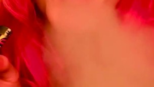 sexy stoner smokes topless 