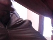 Horny guy caught masturbating before school