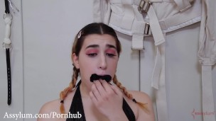 21 year old submissive worships ass, feet, underwear, and boots (Lexi Grey)