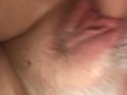 Close up dildo action in the shower 