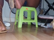 Watching My Hot StepSister Applying Cream on her Legs - UPSKIRT Tease 9/16