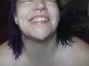 Taking daddy's piss from the cup & deep-throating (regurgitation involved) 6/16