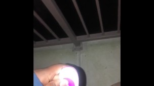 Playing on the balcony 