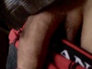 Playing with my huge softie dick in red undies