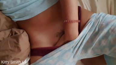 Almost caught by friends MASTURBATING in pijamas at their place| Kitty Smith69