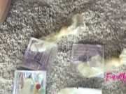 Euroslut Pussy Insertion Cumplay With Daddy's Used Condoms