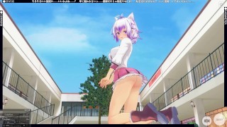 3D HENTAI Schoolgirl in pink turned me on with dirty talk and ...