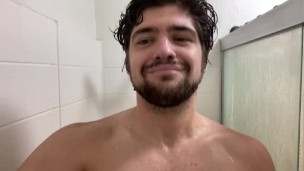 big pierced cut dick in the shower can't cum